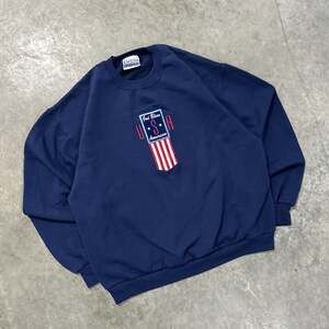 Vintage 90s Endless Designs God Bless America USA Embroidered Crewneck Pullover